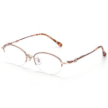 Load image into Gallery viewer, BCLEAR Lady Half Rim Alloy Oval Eyeglasses Frame Presbyopic Myopia Prescription Glasses Frames Optical Eyewear For Women