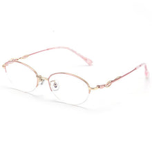 Load image into Gallery viewer, BCLEAR Lady Half Rim Alloy Oval Eyeglasses Frame Presbyopic Myopia Prescription Glasses Frames Optical Eyewear For Women