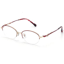 Load image into Gallery viewer, BCLEAR Lady Half Rim Alloy Oval Eyeglasses Frame Presbyopic Myopia Prescription Glasses Frames Optical Eyewear For Women