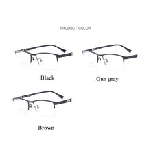 Load image into Gallery viewer, BCLEAR Men&#39;s Business Light Weight Pure Titanium Half Frame Optical Glasses Elegant Ultralight Prescription Eyeglasses