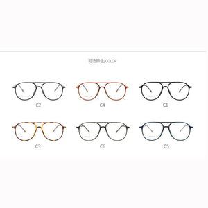 BCLEAR Plastic steel Double Bridge Eyeglasses Frames Colorful Men Women Prescription Optical Frame Retro Spectacles Hot