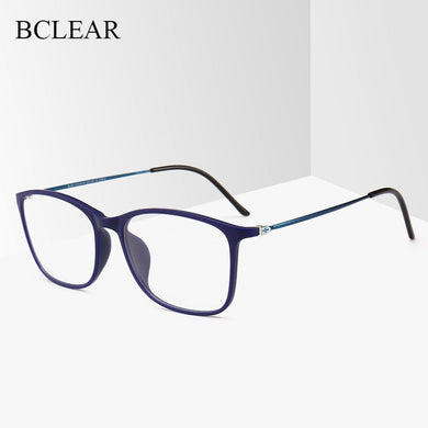 BCLEAR  TR90 Glasses Frame Men or women Ultralight Unisex Square Plain Glass Eyeglasses Male Optical Frame Eyewear