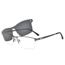 Load image into Gallery viewer, BCLEAR Half Rim Optical Eyeglasses Frame with Magnetic Clip-on Alloy Glasses Optical Prescription Spectacles Eyewear