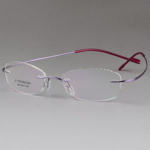 BCLEAR Occhiali senza montatura con montatura in titanio puro unisex con montatura in memoria per uomini e donne comodi 