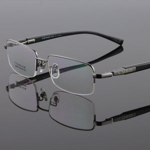 BCLEAR Men High Quality Pure Titanium Eye Glasses Frames Acetate Temple Legs Gold Silver Business  Spectacle Frame Eyewear
