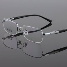Load image into Gallery viewer, BCLEAR Men High Quality Pure Titanium Eye Glasses Frames Acetate Temple Legs Gold Silver Business  Spectacle Frame Eyewear