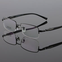 Load image into Gallery viewer, BCLEAR Men High Quality Pure Titanium Eye Glasses Frames Acetate Temple Legs Gold Silver Business  Spectacle Frame Eyewear