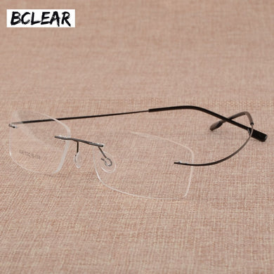 BCLEAR Men's Business Eyelasses Frame Titanium Alloy Memory Frame Glasses Frameless Spectacle Frame 808