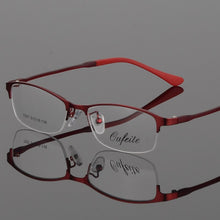 Carica l&#39;immagine nel visualizzatore di Gallery, Women Metal Alloy Glasses Frame Ultra-light Frames Half Rim Optical Eyeglass Frame Colorful Eyewear TR Legs