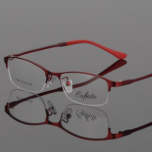 Women Metal Alloy Glasses Frame Ultra-light Frames Half Rim Optical Eyeglass Frame Colorful Eyewear TR Legs