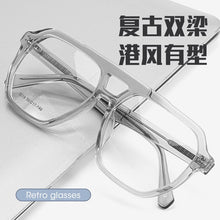 Load image into Gallery viewer, BCLEAR Men&#39;s Double Bridge Big Spectacle Frame Retro Eyeglasses Eyewear Transparent Optical Prescription Eyeglass