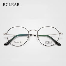Carica l&#39;immagine nel visualizzatore di Gallery, BCLEAR Retro Round Frame Pure Titanium Myopia Eyeglasses Male Desgin Ultra-light Man Women Full Rim Eyewear