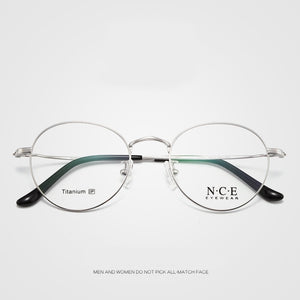 BCLEAR Retro Round Frame Pure Titanium Myopia Eyeglasses Male Desgin Ultra-light Man Women Full Rim Eyewear