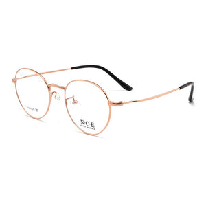 BCLEAR Retro Round Frame Pure Titanium Myopia Eyeglasses Male Desgin Ultra-light Man Women Full Rim Eyewear