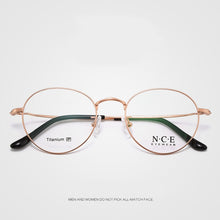 Carica l&#39;immagine nel visualizzatore di Gallery, BCLEAR Retro Round Frame Pure Titanium Myopia Eyeglasses Male Desgin Ultra-light Man Women Full Rim Eyewear