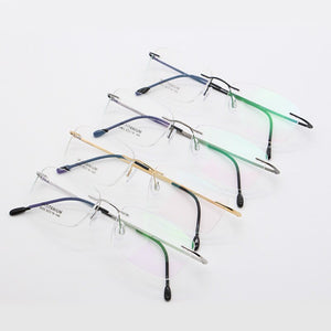 BCLEAR Rimless Glasses Frame Unisex Titanium Ultralight Eyeglasses Prescription Frameless Eyewear Myopia Optical Frame 52-18-140