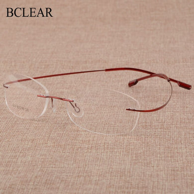 BCLEAR Rimless Titanium Alloy Eyeglasses Frames Women Flexible Optical Frame Prescription Spectacle Frameless Eye Glasses