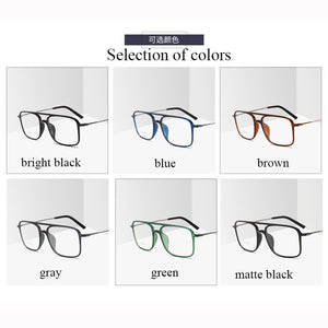 BCLEAR Super Light Square ULTEM Eyeglasses Double Beam Glasses Frame Men and Women Models Tide Big Face Comfortable