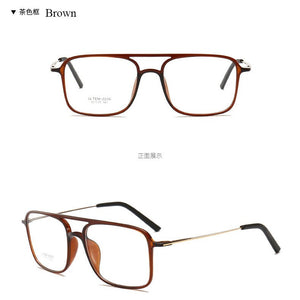 BCLEAR Super Light Square ULTEM Eyeglasses Double Beam Glasses Frame Men and Women Models Tide Big Face Comfortable
