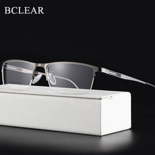Load image into Gallery viewer, BCLEAR Titanium Alloy Glasses Frame Men Ultralight Square Myopia Prescription Eyeglasses Metal Half Rim Optical Frame Eyewear