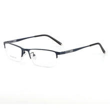 Load image into Gallery viewer, BCLEAR Titanium Alloy Glasses Frame Men Ultralight Square Myopia Prescription Eyeglasses Metal Half Rim Optical Frame Eyewear