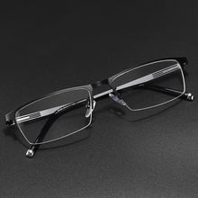 Load image into Gallery viewer, BCLEAR Titanium Alloy Glasses Frame Men Ultralight Square Myopia Prescription Eyeglasses Metal Half Rim Optical Frame Eyewear