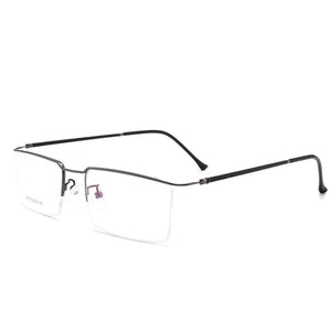 BCLEAR Titanium Alloy Slim Glasses Frame Men Ultralight Square Myopia Prescription Eyeglasses Metal Half Rimless Optical Eyewear
