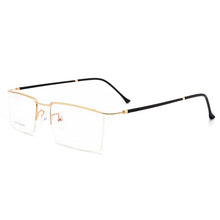 Load image into Gallery viewer, BCLEAR Titanium Alloy Slim Glasses Frame Men Ultralight Square Myopia Prescription Eyeglasses Metal Half Rimless Optical Eyewear