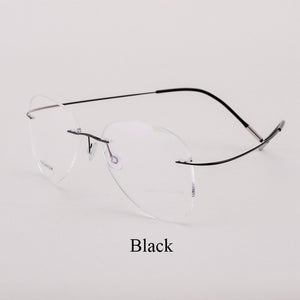 BCLEAR Titanium Rimless Designer Eyeglasses Optical Glasses Frame Men and Women Eyewear Lightweight Flexible Spectacle