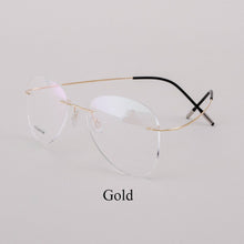 Load image into Gallery viewer, BCLEAR Titanium Rimless Designer Eyeglasses Optical Glasses Frame Men and Women Eyewear Lightweight Flexible Spectacle