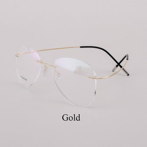 BCLEAR Titanium Rimless Designer Eyeglasses Optical Glasses Frame Men and Women Eyewear Lightweight Flexible Spectacle