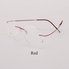 Load image into Gallery viewer, BCLEAR Titanium Rimless Designer Eyeglasses Optical Glasses Frame Men and Women Eyewear Lightweight Flexible Spectacle