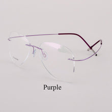 Load image into Gallery viewer, BCLEAR Titanium Rimless Designer Eyeglasses Optical Glasses Frame Men and Women Eyewear Lightweight Flexible Spectacle
