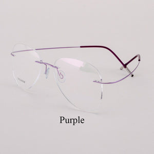 BCLEAR Titanium Rimless Designer Eyeglasses Optical Glasses Frame Men and Women Eyewear Lightweight Flexible Spectacle