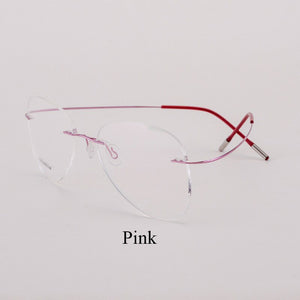BCLEAR Titanium Rimless Designer Eyeglasses Optical Glasses Frame Men and Women Eyewear Lightweight Flexible Spectacle