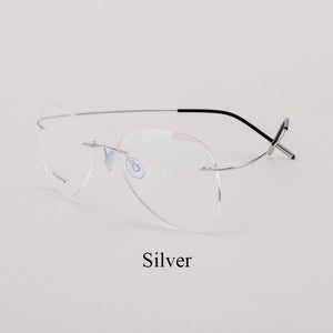 BCLEAR Titanium Rimless Designer Eyeglasses Optical Glasses Frame Men and Women Eyewear Lightweight Flexible Spectacle