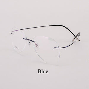 BCLEAR Titanium Rimless Designer Eyeglasses Optical Glasses Frame Men and Women Eyewear Lightweight Flexible Spectacle