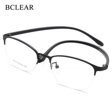 Carica l&#39;immagine nel visualizzatore di Gallery, BCLEAR Urltra-Light Women Titanium Alloy Oval Full Half Rim Glasses Frames Eyewear With Flexible Legs IP Electroplating 2515