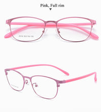 Carica l&#39;immagine nel visualizzatore di Gallery, BCLEAR Urltra-Light Women Titanium Alloy Oval Full Half Rim Glasses Frames Eyewear With Flexible Legs IP Electroplating 2515
