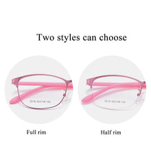 Carica l&#39;immagine nel visualizzatore di Gallery, BCLEAR Urltra-Light Women Titanium Alloy Oval Full Half Rim Glasses Frames Eyewear With Flexible Legs IP Electroplating 2515