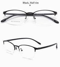 Carica l&#39;immagine nel visualizzatore di Gallery, BCLEAR Urltra-Light Women Titanium Alloy Oval Full Half Rim Glasses Frames Eyewear With Flexible Legs IP Electroplating 2515
