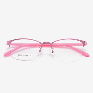 BCLEAR Urltra-Light Women Titanium Alloy Oval Full Half Rim Glasses Frames Eyewear With Flexible Legs IP Electroplating 2515