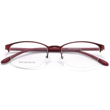 Carica l&#39;immagine nel visualizzatore di Gallery, BCLEAR Urltra-Light Women Titanium Alloy Oval Full Half Rim Glasses Frames Eyewear With Flexible Legs IP Electroplating 2515