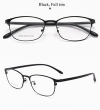 Carica l&#39;immagine nel visualizzatore di Gallery, BCLEAR Urltra-Light Women Titanium Alloy Oval Full Half Rim Glasses Frames Eyewear With Flexible Legs IP Electroplating 2515