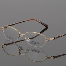 Load image into Gallery viewer, BCLEAR Vintage Women Eyeglass Metal Frame Glasses Half Rim Spectacles Clear Lens Optical Diamond oculos de grau feminino armacao