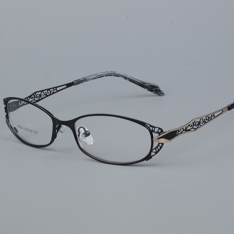BCLEAR Women Prescription Optical Eyeglasses Frames with Golden Hollow Out Eyeglasses Frame With Flower Female Spectacle Eyewear
