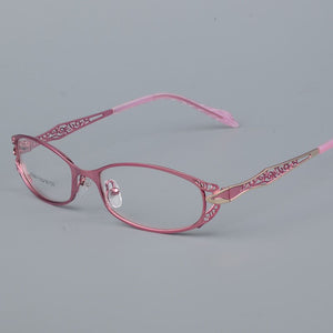 BCLEAR Women Prescription Optical Eyeglasses Frames with Golden Hollow Out Eyeglasses Frame With Flower Female Spectacle Eyewear