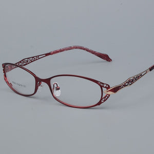 BCLEAR Women Prescription Optical Eyeglasses Frames with Golden Hollow Out Eyeglasses Frame With Flower Female Spectacle Eyewear