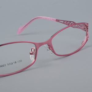 BCLEAR Women Prescription Optical Eyeglasses Frames with Golden Hollow Out Eyeglasses Frame With Flower Female Spectacle Eyewear