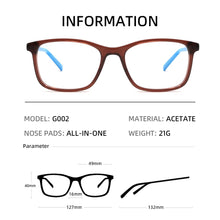 Load image into Gallery viewer, BEGREAT Classic Square Glasses Women Men Optical Clear Lens Reading Acetate Eyeglasses Frames lunette de vue homme